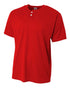 A4 Youth 2-Button Mesh Henley (NB4130), Color 'Scarlet'